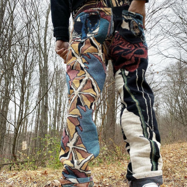 Retro street style fashion straight-leg trousers