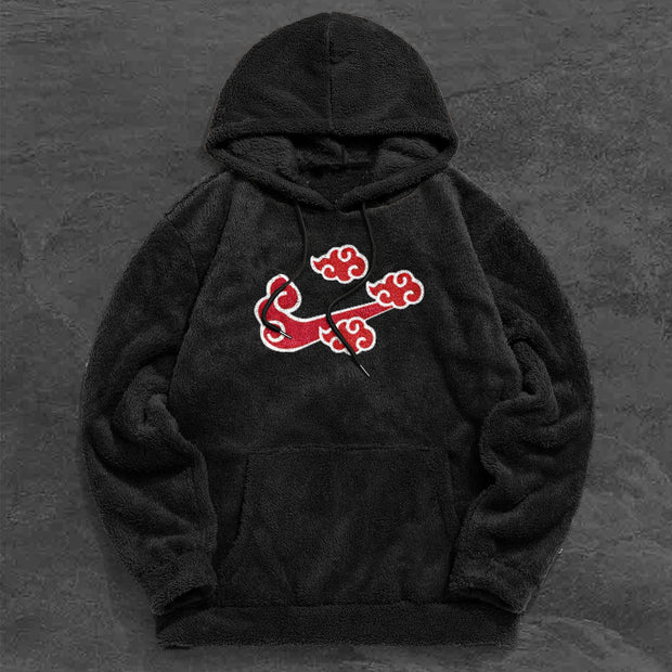 Retro Cloud Trendy Print Plush Hoodies