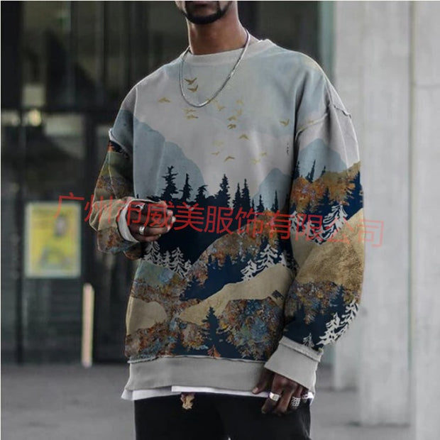 Printed casual sports sweatshirt