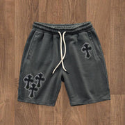 Casual cross print track shorts