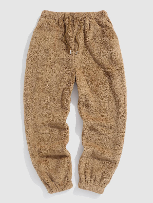 Bear Pullover Hooded Sweatshirt Plush Belted Tracksuit