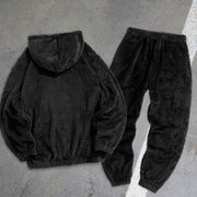 Bear Pullover Hooded Sweatshirt Plush Belted Tracksuit