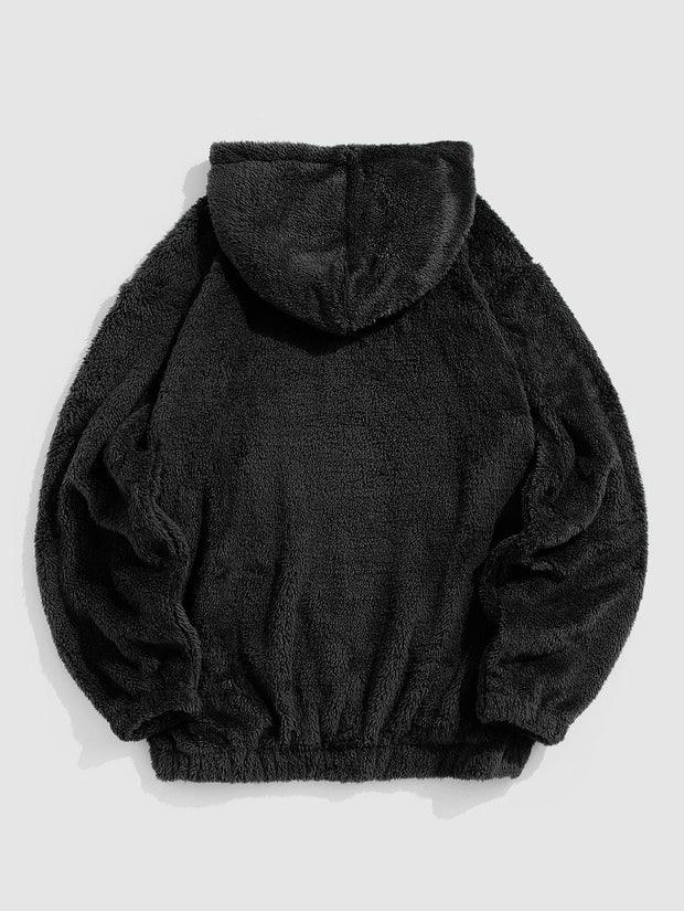 Bear Pullover Hooded Sweatshirt Plush Belted Tracksuit