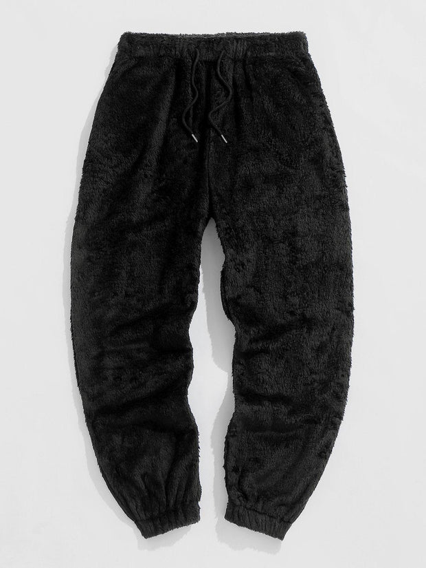 Bear Pullover Hooded Sweatshirt Plush Belted Tracksuit