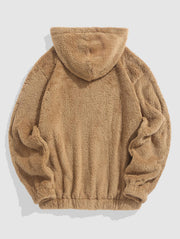 Bear Pullover Hooded Sweatshirt Plush Belted Tracksuit
