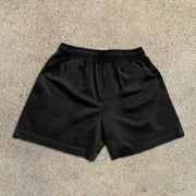 graphic print elastic shorts