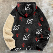 Trendy Cloud Print Plush Street Hoodie