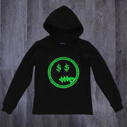 Casual style loose money smiley print long-sleeved hoodie