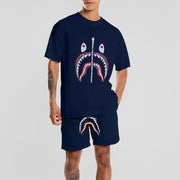 Casual fashion printed short-sleeved shorts sports suit