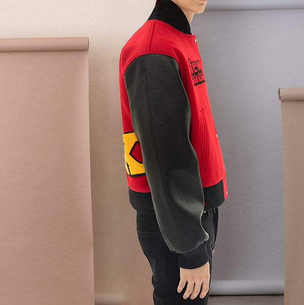 Tide brand pattern retro style street baseball uniform jacket