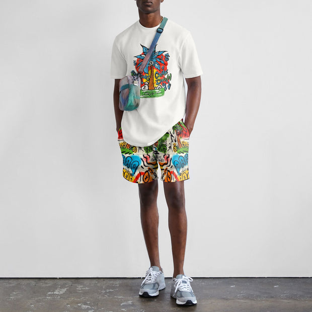 Casual printed short-sleeved suit