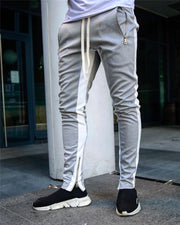 Casual sports pants, running pants, double pocket zipper jogging pants