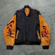 Hip-hop cartoon print fashion trend baseball uniform jacket