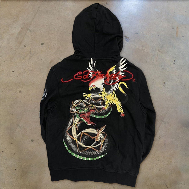 Personalized street style men's printed long-sleeved sports hoodie