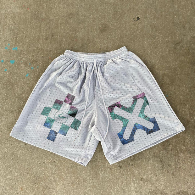 Retro casual trendy mesh shorts