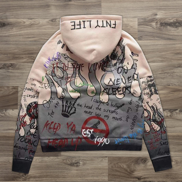 Graffiti illustration casual street hoodie