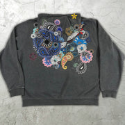 Cashew flower personality pattern retro hoodie