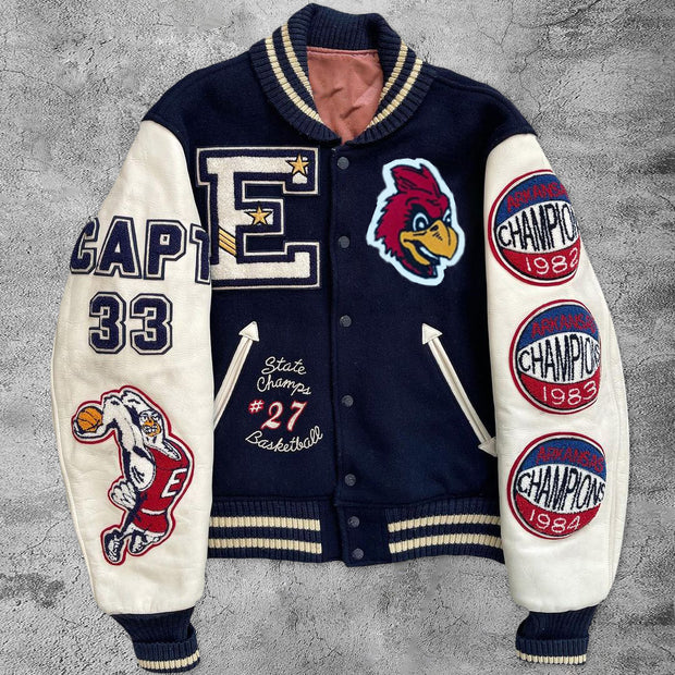 Angry eagle dunk baseball jacket