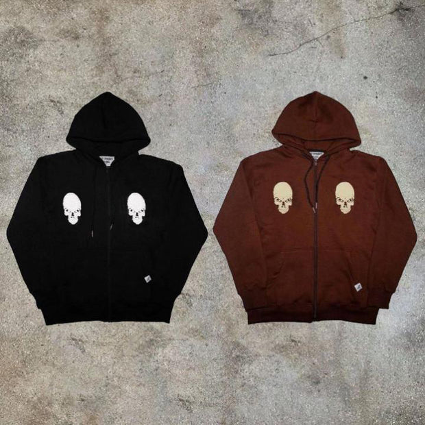 Fashion casual street skull pattern hoodie