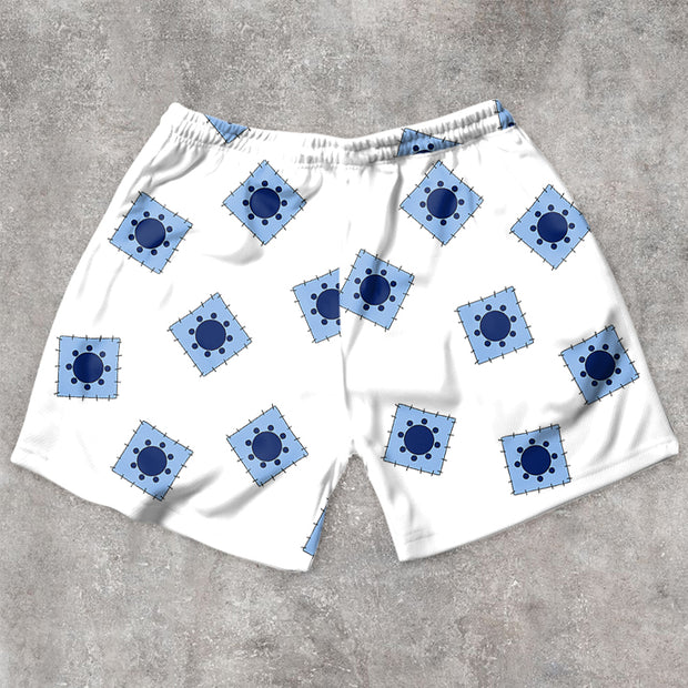 Retro Comic Print Casual Street Shorts