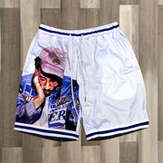 Trendy casual retro mesh sports shorts