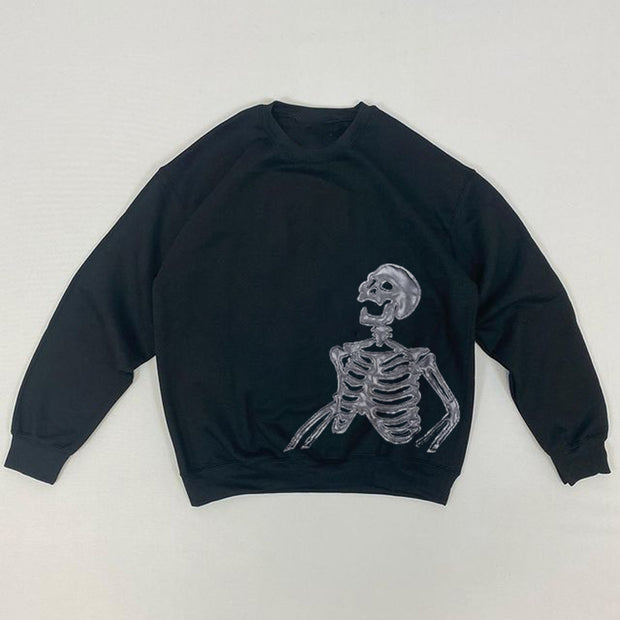 Looking up at the skeleton crew neck sweatshirt