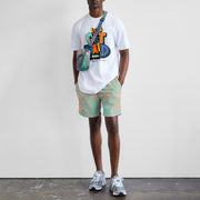 Casual printed short sleeve shorts suit