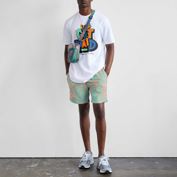 Casual printed short sleeve shorts suit