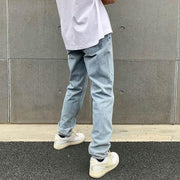 Angel pattern retro street loose jeans