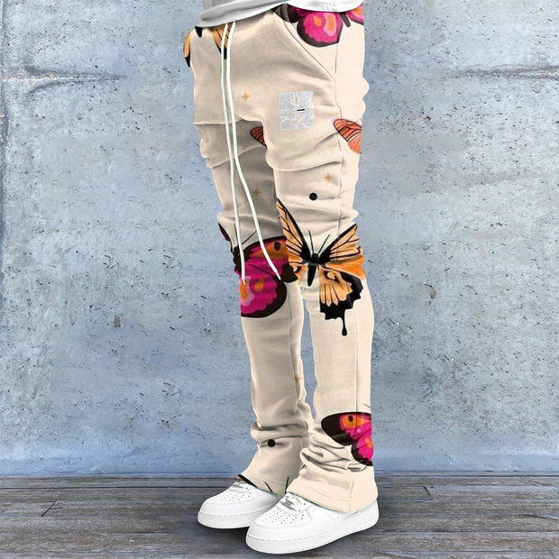 Retro Butterfly Tide Brand Printed Street Trousers