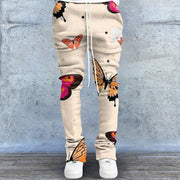 Retro Butterfly Tide Brand Printed Street Trousers