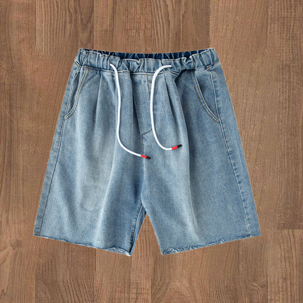 Retro light denim shorts