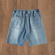Retro light denim shorts