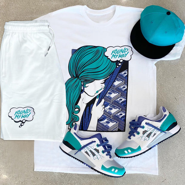 Casual anime print shorts set