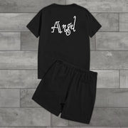 Angel patchwork casual street vacation suit
