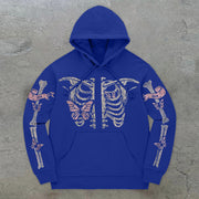 Bone Butterfly Vintage Long Sleeve Hoodie