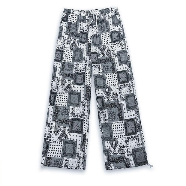 Fashion Loose Straight Printed Mopping Harem Pants