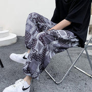 Fashion Loose Straight Printed Mopping Harem Pants