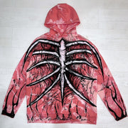 Personality Spider Rib Print Hoodie