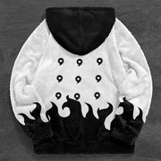 Trendy pattern street color contrast plush hoodies