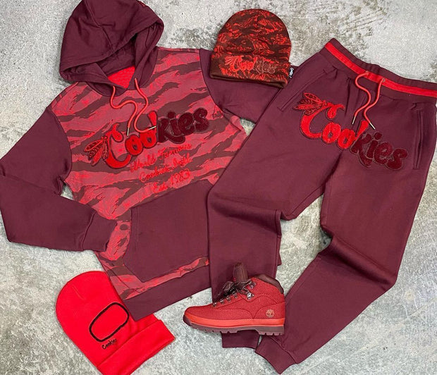 Casual printed hooded sweatshirt pants suit