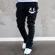Trendy brand smiley face printed street straight trousers