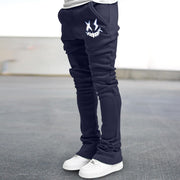 Trendy brand smiley face printed street straight trousers