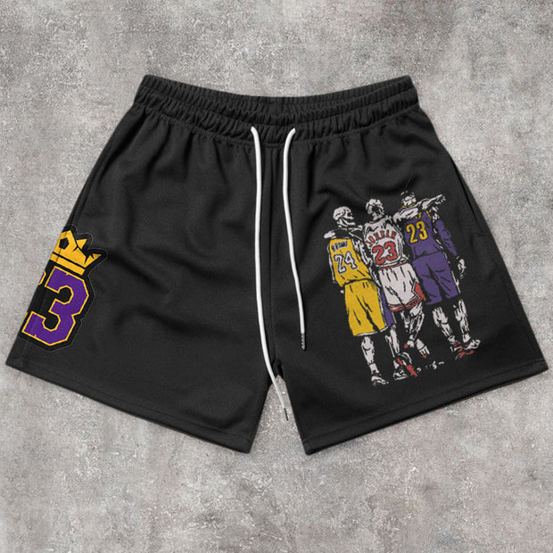 Comfortable Street Sports Pattern Retro Shorts