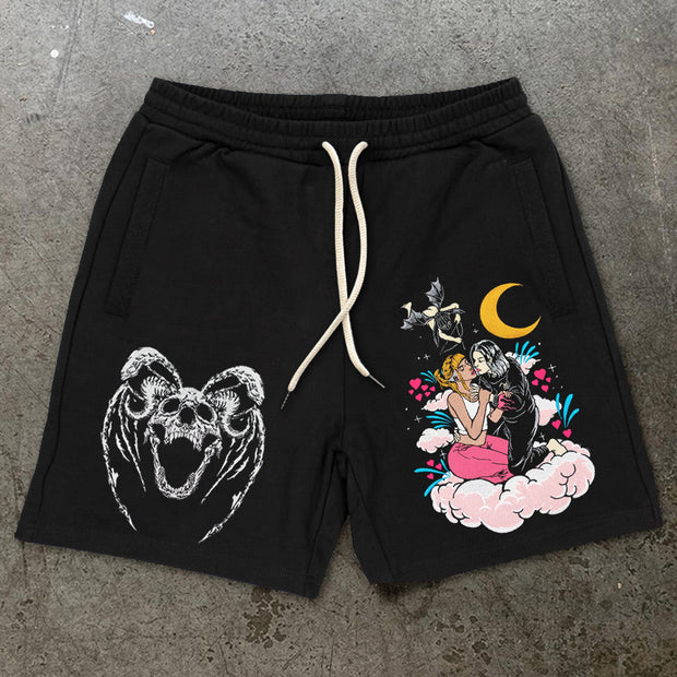 Hip-Hop Bunny Print Street Shorts