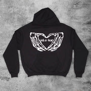 Casual retro skull love hoodie