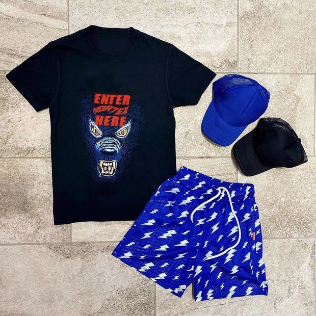 Fashion casual sports style lightning shorts suit