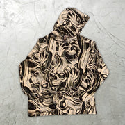 Retro skull pattern long-sleeved hoodie