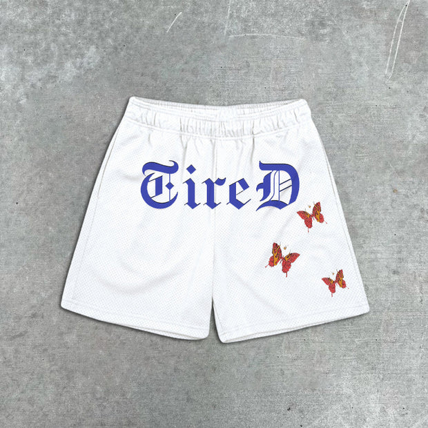 Butterfly Graphic Print Elastic Shorts