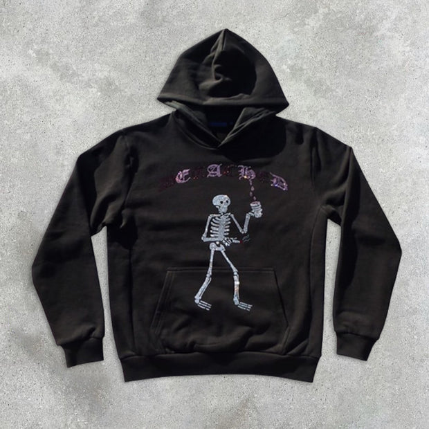 Skull graphic print hoodie